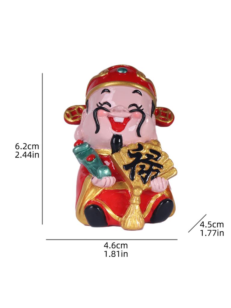 Traditional Chinese God of Wealth Resin Feng Shui Decorations for Home, Bedroom, Living Room, and Entrance Hall