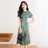 New Chinese Style Printed Cheongsam Dress