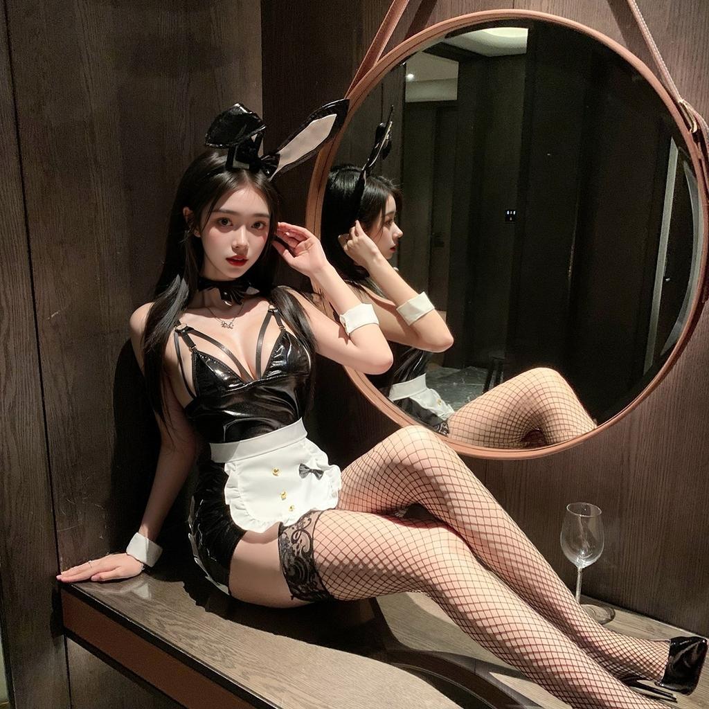 Sex Underwear Sexy Pure Desire Seduction Scarf Suspender Low Chest Halter Pussy Bunny Leather Uniform