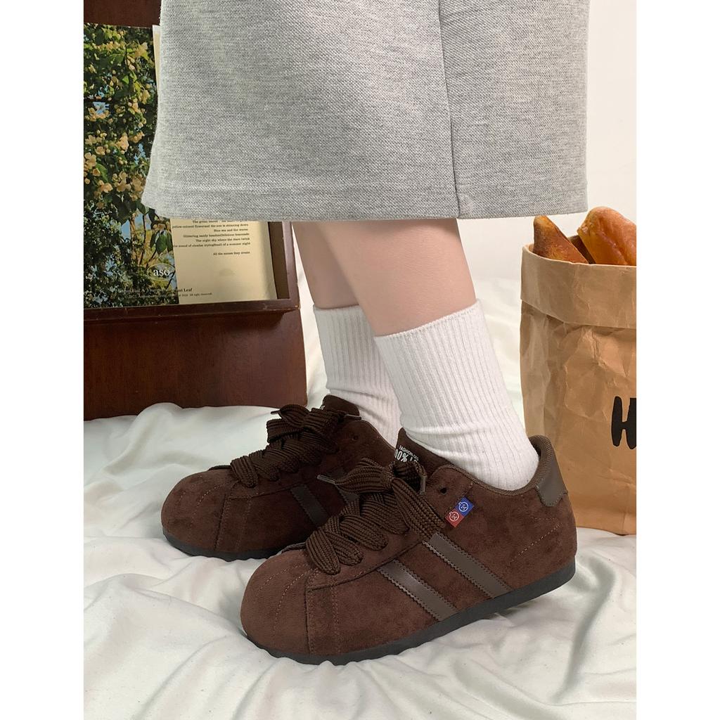 Ugly Cute Round Head Platform German Training Shoes Women's 2025 Autumn New Inner Height-increasing Board Shoes Casual Versatile Sports Forrest Gump