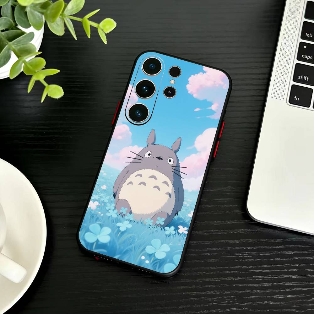 Cartoon T-Totoro-ES Phone Case For Samsung S26,S25,S24,S23,S22,S21,S20,S30,Ultra,Plus,Fe,Note,5G Black Cover