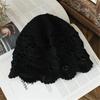 Hand-Knitted Flower Hollow Thin Cap Spring and Summer Lace Breathable Kerchief  Crochet Toe  Cotton Thread Hat Female