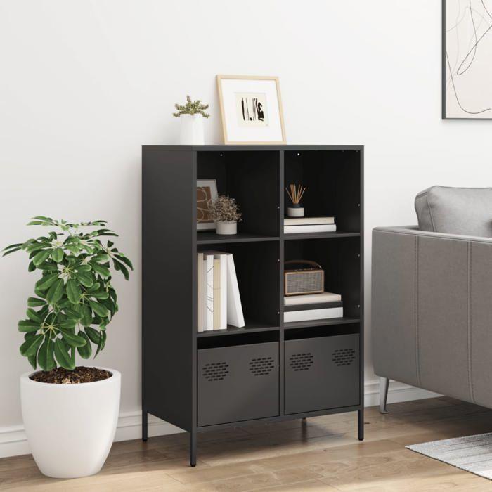 VidaXL Highboard Black 68x39x103.5 Cm Steel, Bookcase, Modern Bookcase, Bookshelf, Shelf and 851382