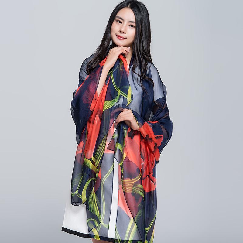 Extra Large Korean Style Chiffon Scarf - Versatile Beach Towel and Sun Protection Shawl for Women