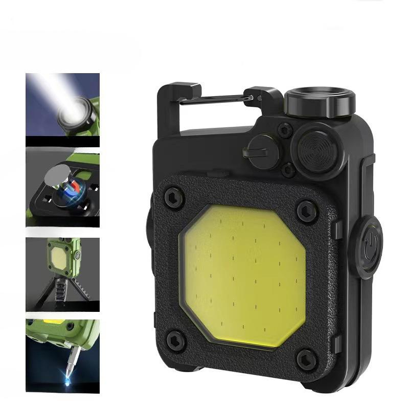 New Outdoor Dual Light Source Mini Keychain Light USB Charging Portable Emergency Night Light with Magnetic Work Light