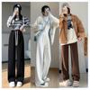 Corduroy wide-leg pants women's autumn and winter thickened high waist drape loose and thin casual pants straight mopping European cotton velvet pants