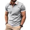Men’s T-shirts Color Block Short Sleeves Polo Shirts Lapel Collar Tops Daily Casual Summer Menswear Tennis Golf Shirt