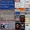 Tin Signs Vintage Family Rules Warning Metal Signs Inspirational Sentence Metal Plaque Wall Decor Art Poster Bar Home Decor