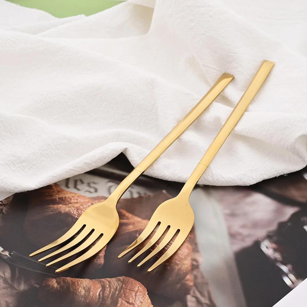 24Pcs Western Gold Dinnerware Set Knife Fork Coffee Spoon Cutlery Set Stainless Steel Flatware Kitchen Silverware Tableware