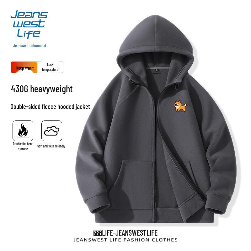 JEANSWEST LIFE Men's Fleece-Lined Hoodie