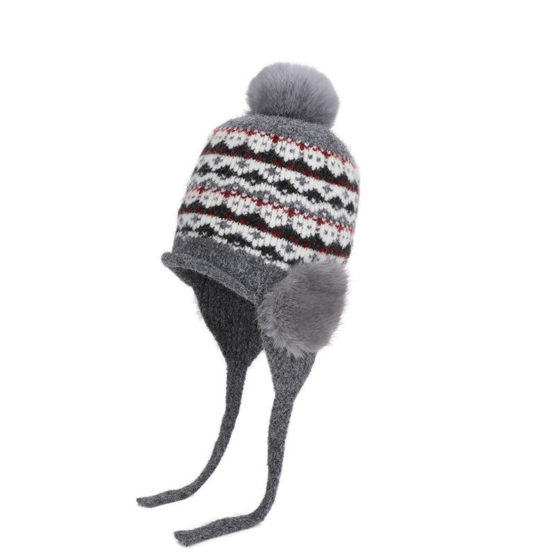 Winter Outdoor Plush Warm Big Head Knitted Woolen Hat