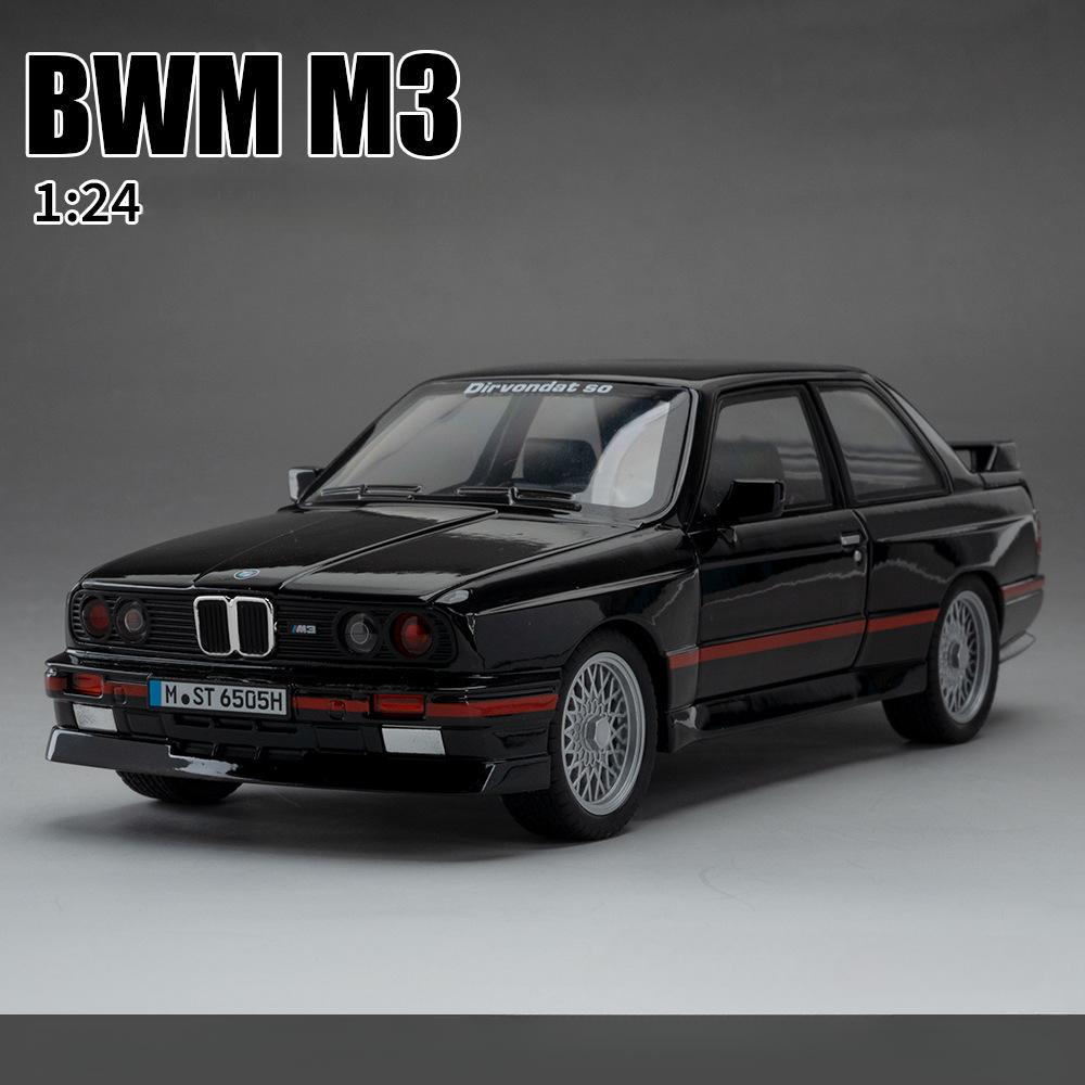 1:24 BMW M3 Alloy Sports Car Model Diecasts Metal Classic Car Model High Simulation Sound and Light Childrens Toys Gift C410