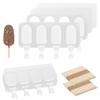 Oval Silicone Ice Pop Mold - Food Grade, 4 Cavities for DIY Popsicles