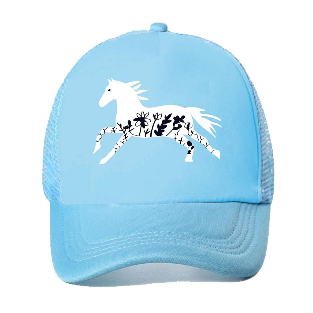 Retro Running Horse Unisex Adjustable Allseason Graphic Pattern Buckle Closure INFASHULE Mesh Baseball Cap