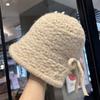 Small Hollow Knitted Fisherman Hat Basin Hat Autumn and Winter Sweet Girl Warm Ear Protection Bucket Hat