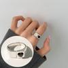 Korean Style S925 Silver Plated Geometric Open Finger Ring - Women's Vintage Hip Hop Jewelry for Index or Pinky Finger.