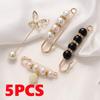 Faux Pearl Brooches Set Fashion Vintage Women Sweater Dress Waist Buckle Jeans Button Clothes Accessories Gifts