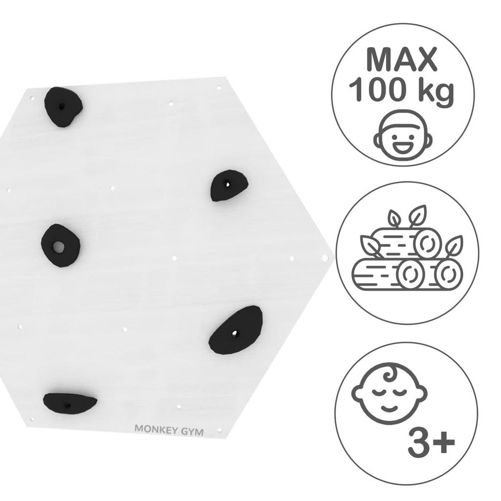 Climbing Wall Cube 1 White - Grasps Black