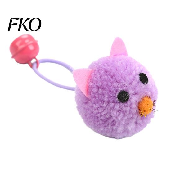 Cat Toy Plush Mouse Ball, Soft Fluffy Ball with Bell, Kitten Colorful Teething for Indoor Cats Boredom Relief Interactive Play