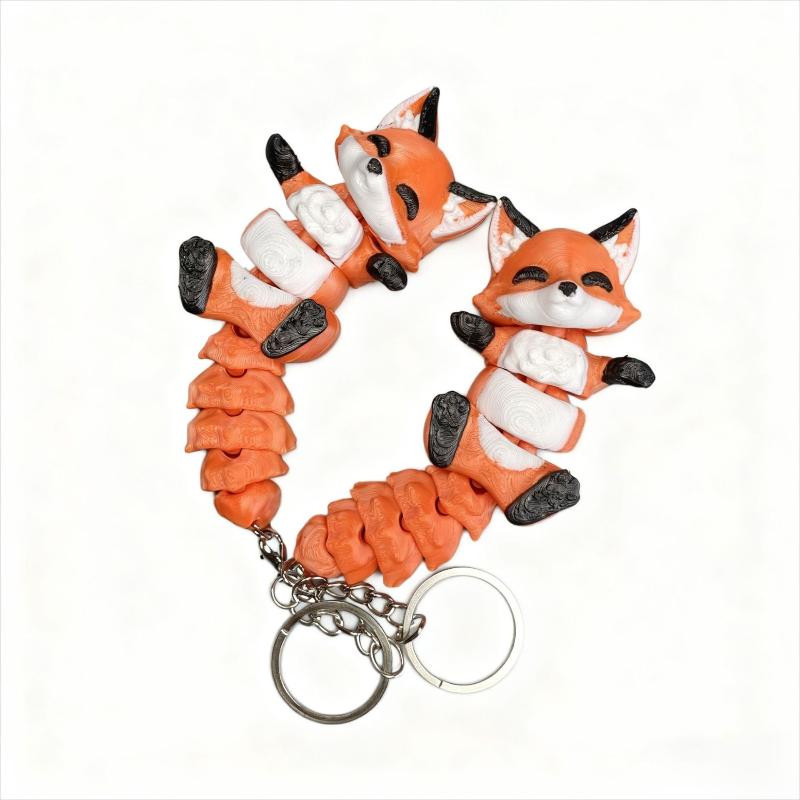 3D Printed Articulated Fox Pendant Hanging Decoration Indoor Car Decor Pendant Backpack Keychain Birthday Wedding Party Gif