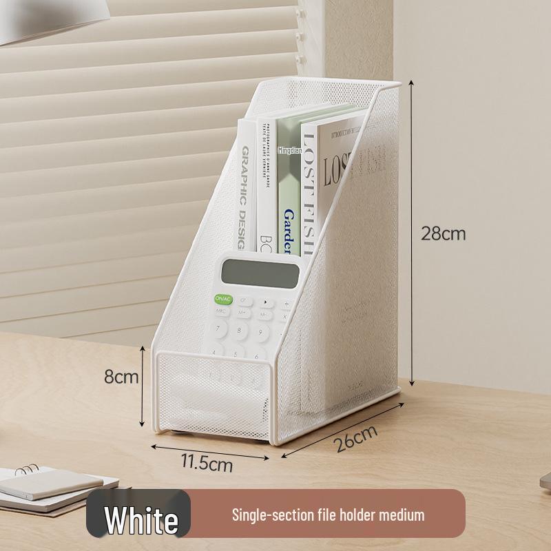 Office Desk Organizer: Vertical Storage Rack & Pen Holder