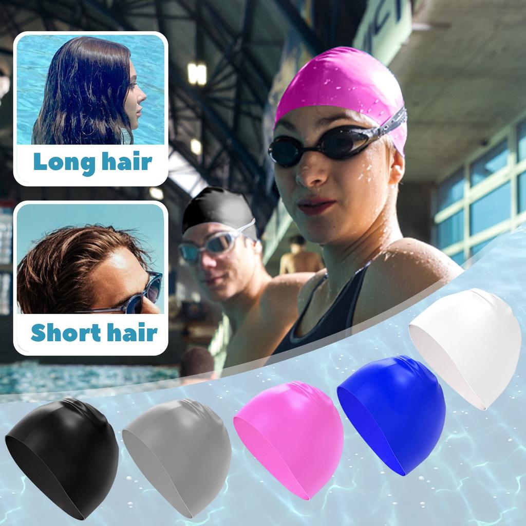 Waterproof, Comfortable, High Elasticity Swimming Hat Solid Color Swimming Hat For Adult Use