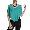 Women's Casual V-neck Off-shoulder Color T-shirt