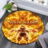Custom Name,Kyojuro Rengoku Pattern Round rug,Carpet Rug for Living Room Bedroom Playroom ,Non-slip Floor Mat,Holiday Gifts and Birthday Gifts.