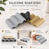 Silicone Soap Dish Wave Shaped Soap Tray New Soap Holder  Kitchen Countertop
