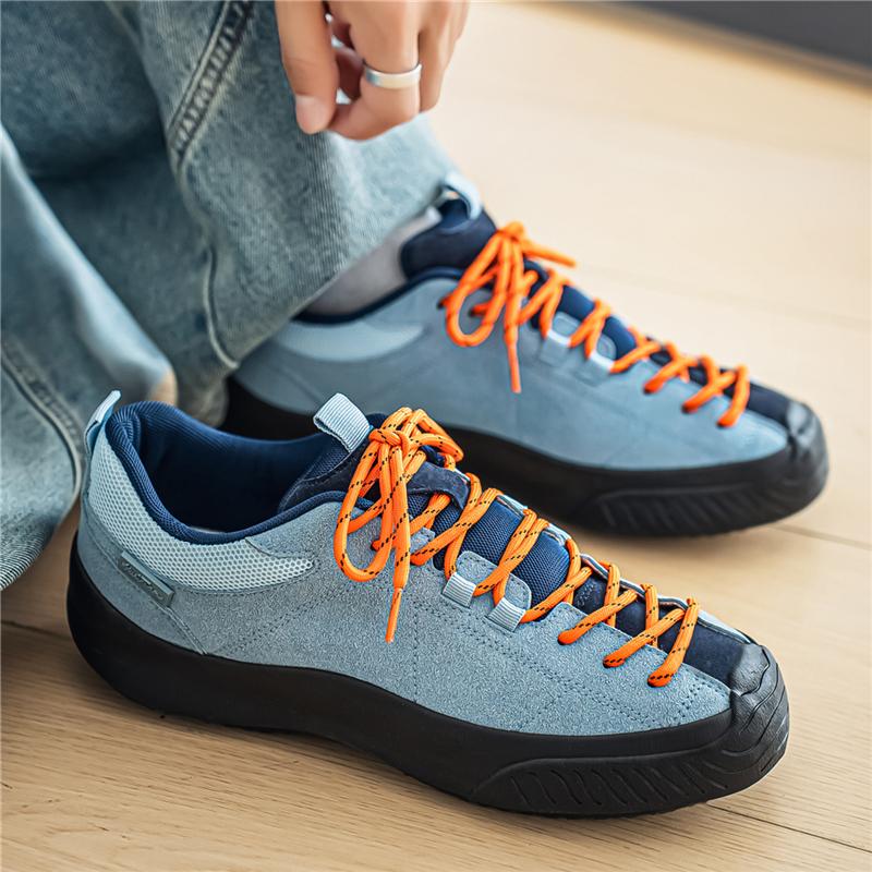 Outdoor Men'S Hiking Shoes British-Style Leather Low-Cut Sneakers Comfortable Couple Hiking Travel Multifunctional Casual Shoes