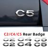 C2 C4 C5 Letter Logo Car Stickers Suitable for Citroen C2 C4 C5 Rear Trunk 3D Three-dimensional Personality Modification Label Ait256
