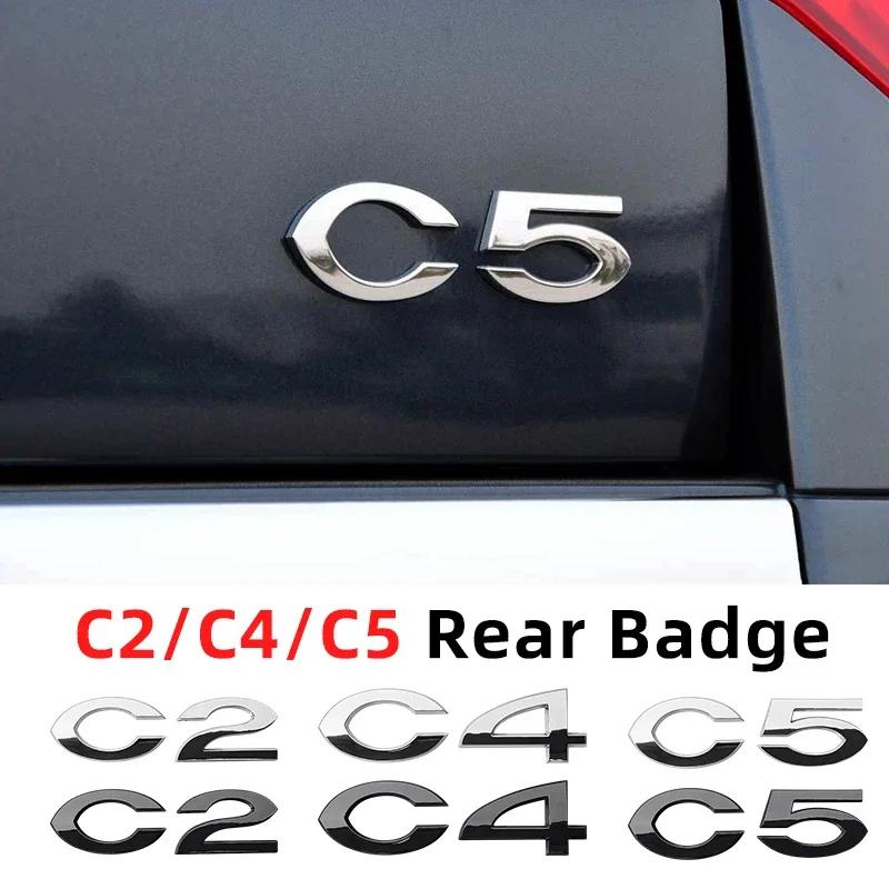 C2 C4 C5 Letter Logo Car Stickers Suitable for Citroen C2 C4 C5 Rear Trunk 3D Three-dimensional Personality Modification Label Ait256
