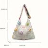 Bohemian Vintage Hollow Floral Contrast Casual Messenger Bag - Assorted Color Fabric with Buttons, Washable By Hand, Open Design, Ideal for Women