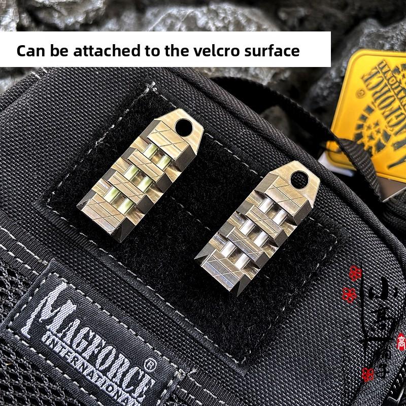 Self-luminous Titanium Alloy Tritium Tube Luminous Velcro Morale Badge Keychain Tritium Gas Pendant Necklace Pendant Car Sticker