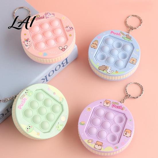 Game Machine Fidget Toy Push Bubble Console Keychain Stress Relief Mini Popping Purse Charm Backpack Bag Party Favors