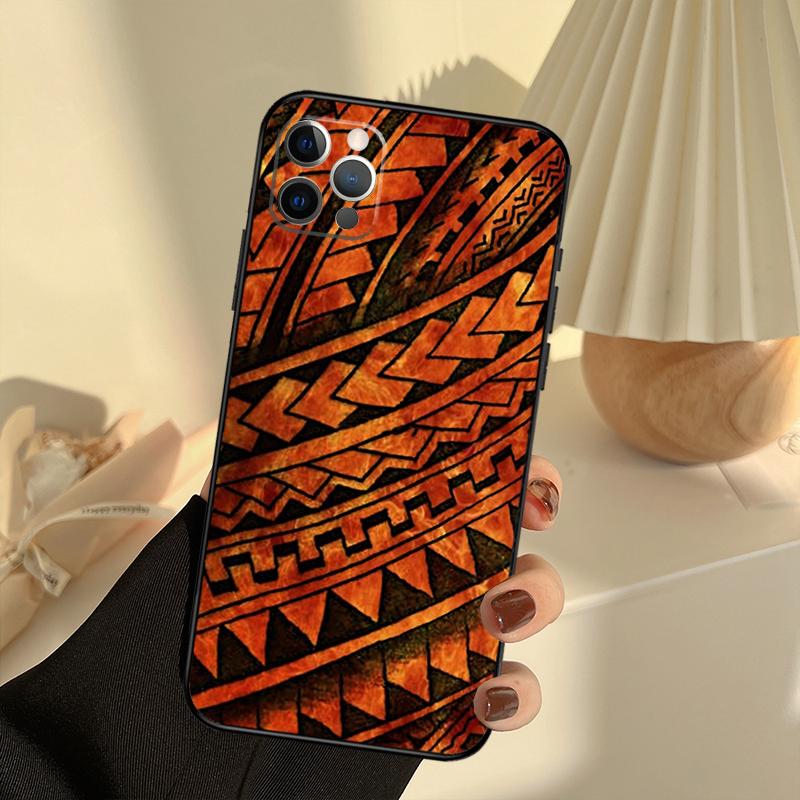 Maori Tribal Samoan Polynesian Phone Case For iPhone 14 16 15 11 12 13 17 Pro Max 13 mini 15 16 Plus 16e 17 Air Cover Funda