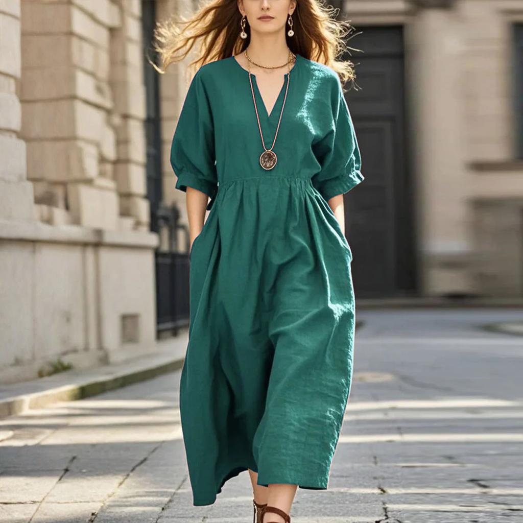 Modisches, lässiges Damenkleid in verschiedenen Farben