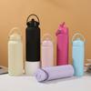 0.5-1L Stainless Steel Sports Water Bottle Wide Mouth Leakproof Insulated Flask with Detachable Straw Carry Handle Gym TravelCup