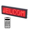 Red LED Badge 12x48 Mobile APP Control Name Sign with Brooch and Magnet Bracket Programmable Rechargeable