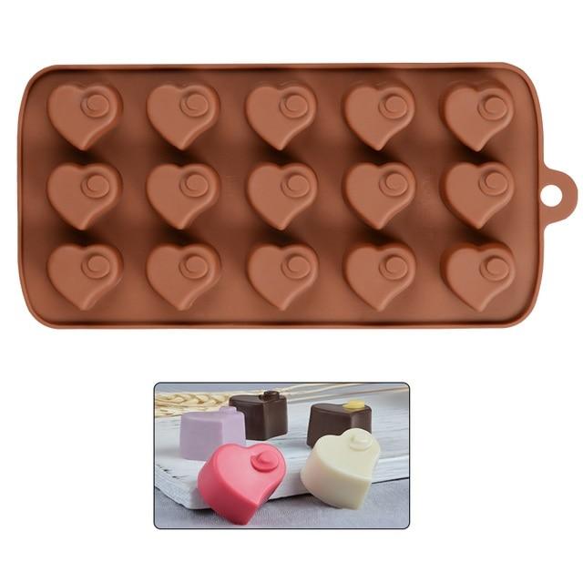 Heart Silicone Chocolate Mold 21x10x1cm Candy Jelly Ice Cube Tray Baking Supplies Original Deals