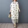 Short Sleeve Plus Size Cotton Vintage Floral New In Dresses for Women Casual Loose Long Summer Dress