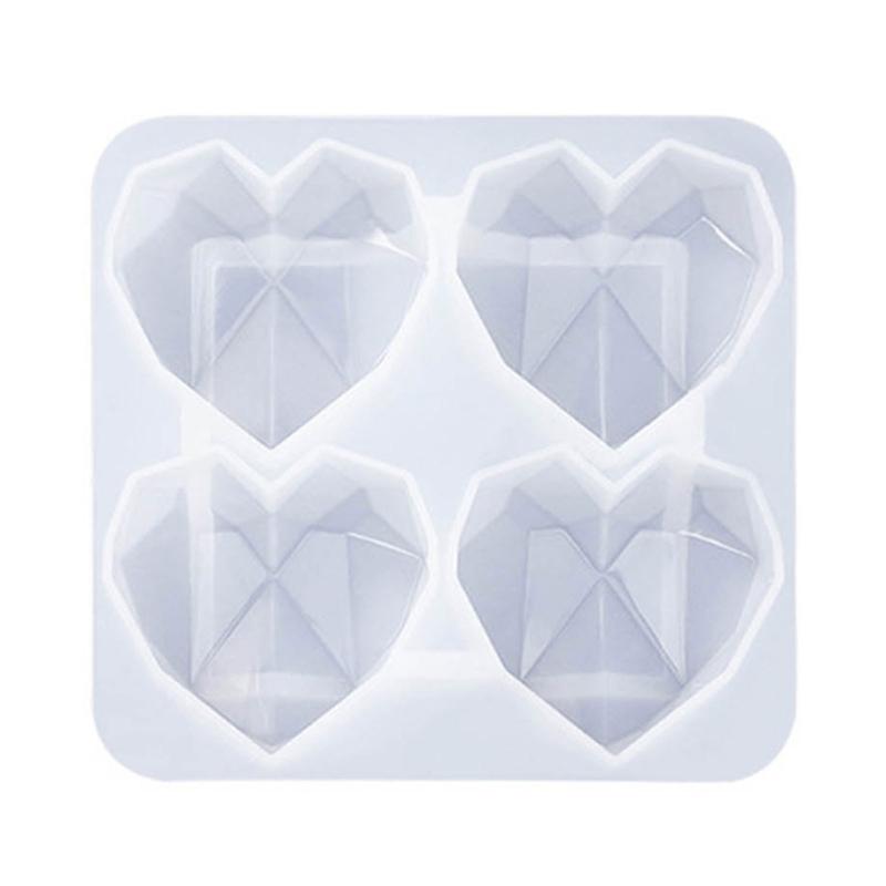 DIY Kristall Schlüsselanhänger Silikonform mit Loch, Epoxidharz Bastelformen für Valentinstag Feiertags Festival Dekorationen