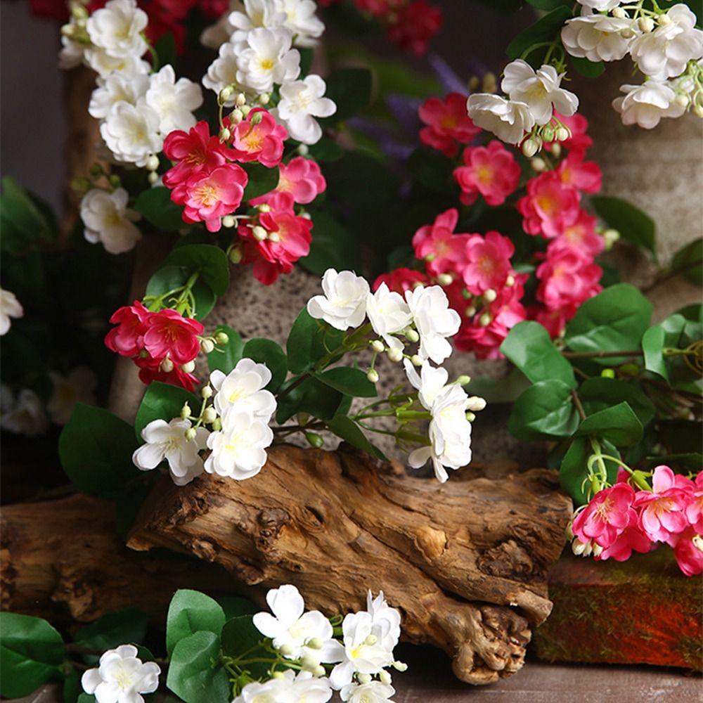 Lifelike Simulation Jasmine Long Stems Fake Flowers Artificial Silk Jasmine Flower  Home Office