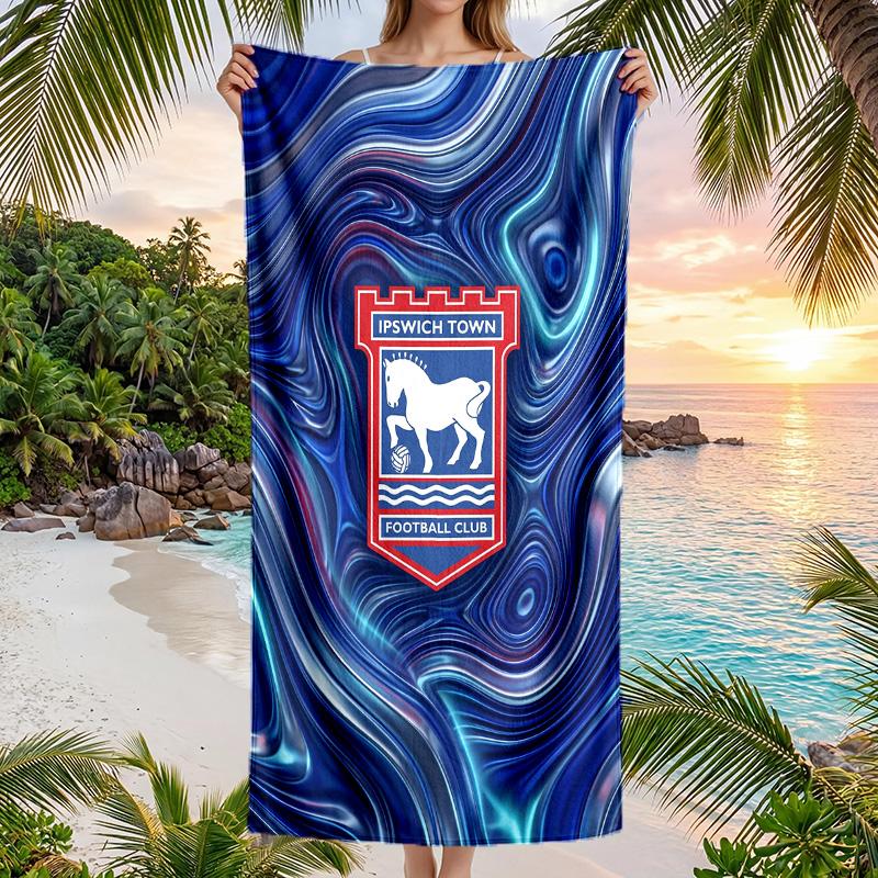 Ipswich Town Fußball Strandtuch Weiches Mikrofaser-Sommertuch Schnelltrocknendes Saugfähiges Handtuch für Strand Schwimmbad Reisen