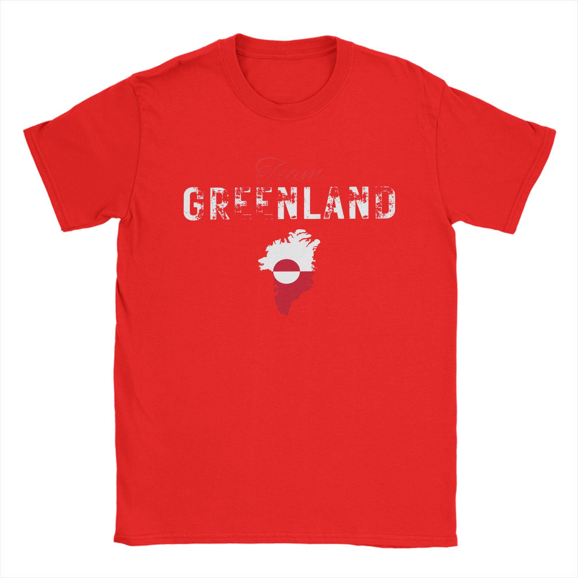 Greenland Map TShirt Summer Leisure TShirts Men 100 Cotton Crewneck Plus Size Clothing ShortSleeved Y2K Basic Tshirt S