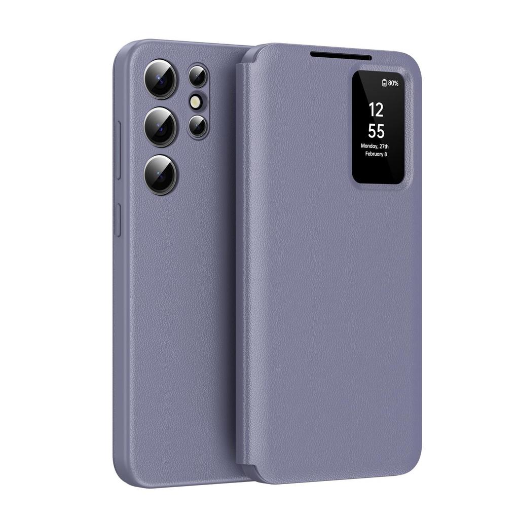 Flip Case for Samsung Galaxy S26 Ultra S25 S24 S23 S22 Plus FE , Smart Window S View PU Leather Card Holder Wallet Cover