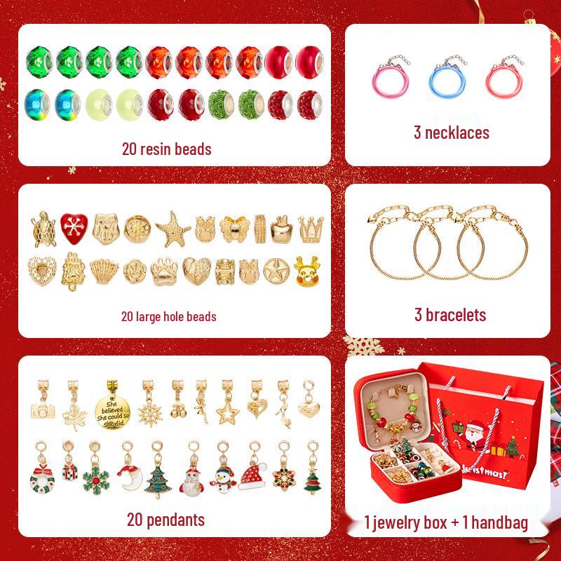 Girls' DIY Handmade Glass Bracelet Jewelry Gift Box for Birthdays & Christmas