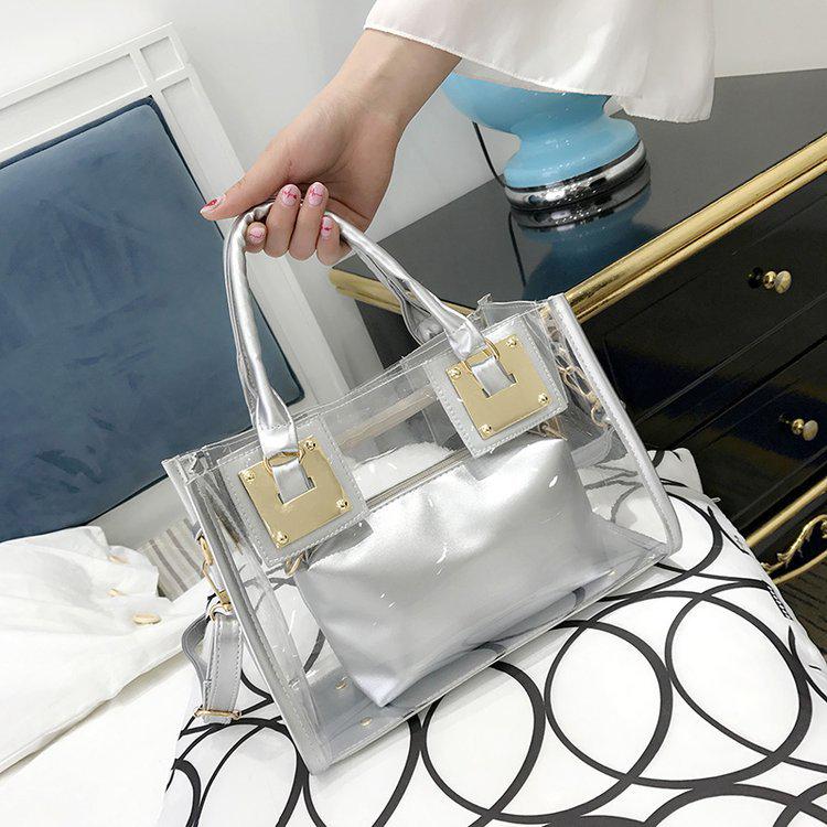 2025 Summer Women's Beach Bag: Korean Style Transparent Jelly Crossbody & Shoulder Mother-Child Handbag