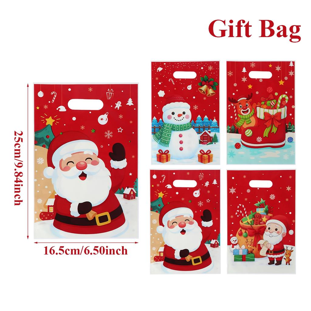 Sacs Cadeaux de Noël Décorations Joyeux Noël pour la Maison 2025 Navidad Natal Xmas Ornement Bonbons Biscuits Sacs Pratiques Nouvel An 2026