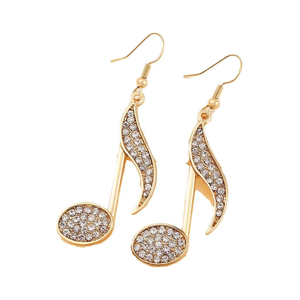 European and American Elegant Ladies Versatile Zircon Note Earrings